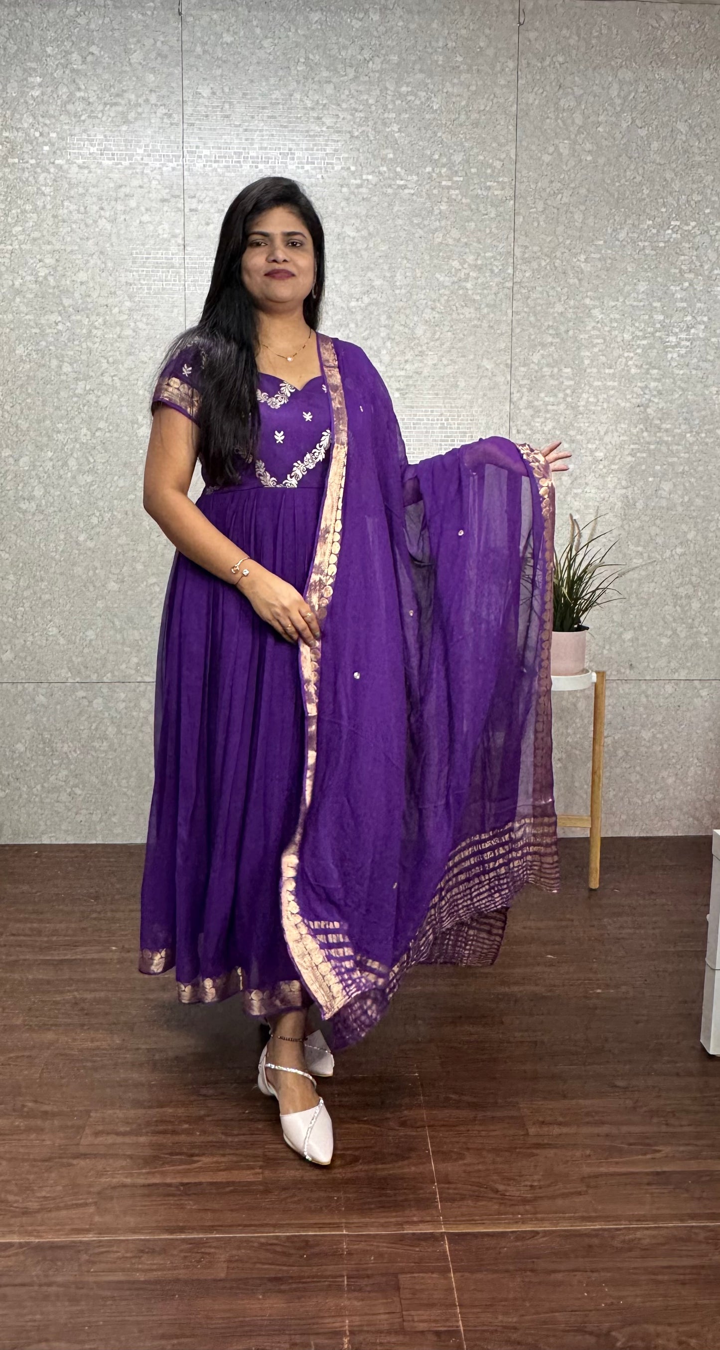 Pure chinnon Anarkali-SRA010E