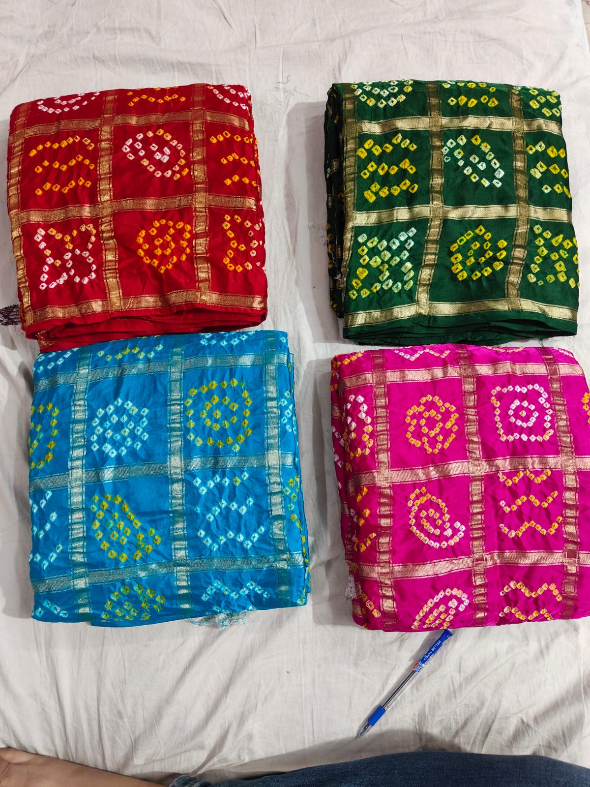 Gharchola checks bandhej saree-SR1308