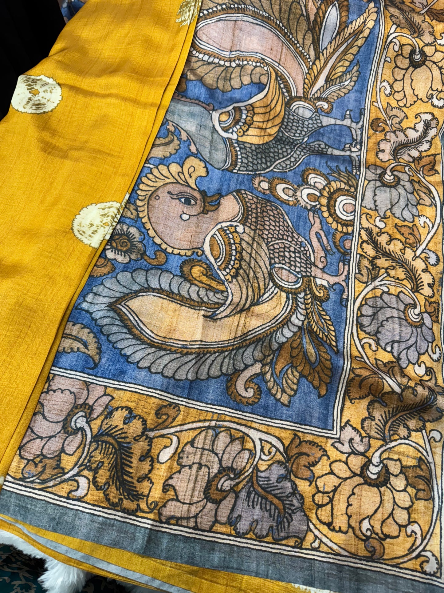 Tassar crepe silk fusion saree-SR1180K
