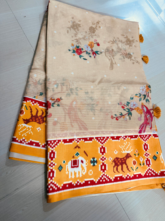Silk kota digital print saree-SR1249F