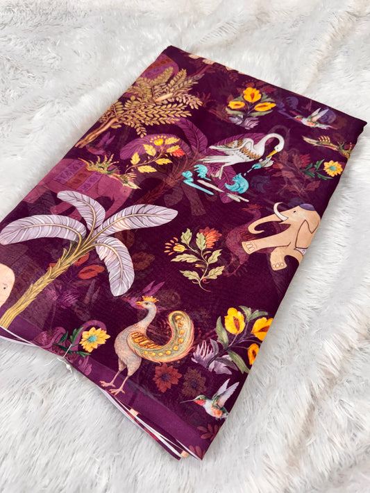Georget digital print sarees-SR1272O