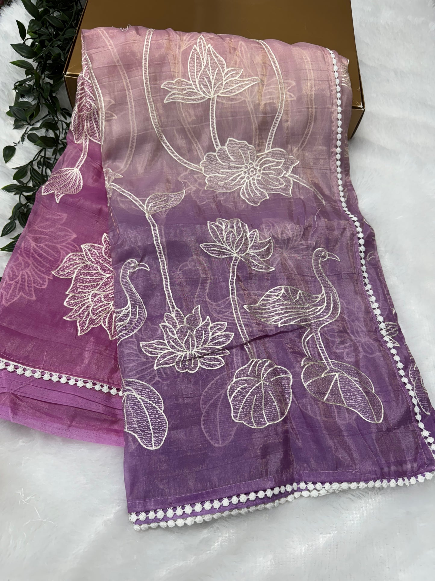 Appliqué work saree-SR1019C