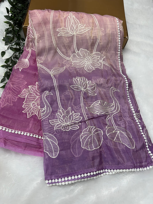 Appliqué work saree-SR1019C