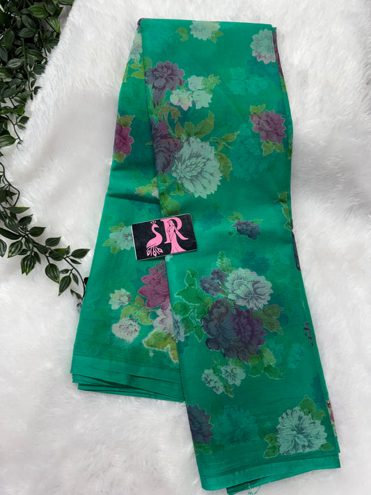 Chiffon floral saree-SRS018D