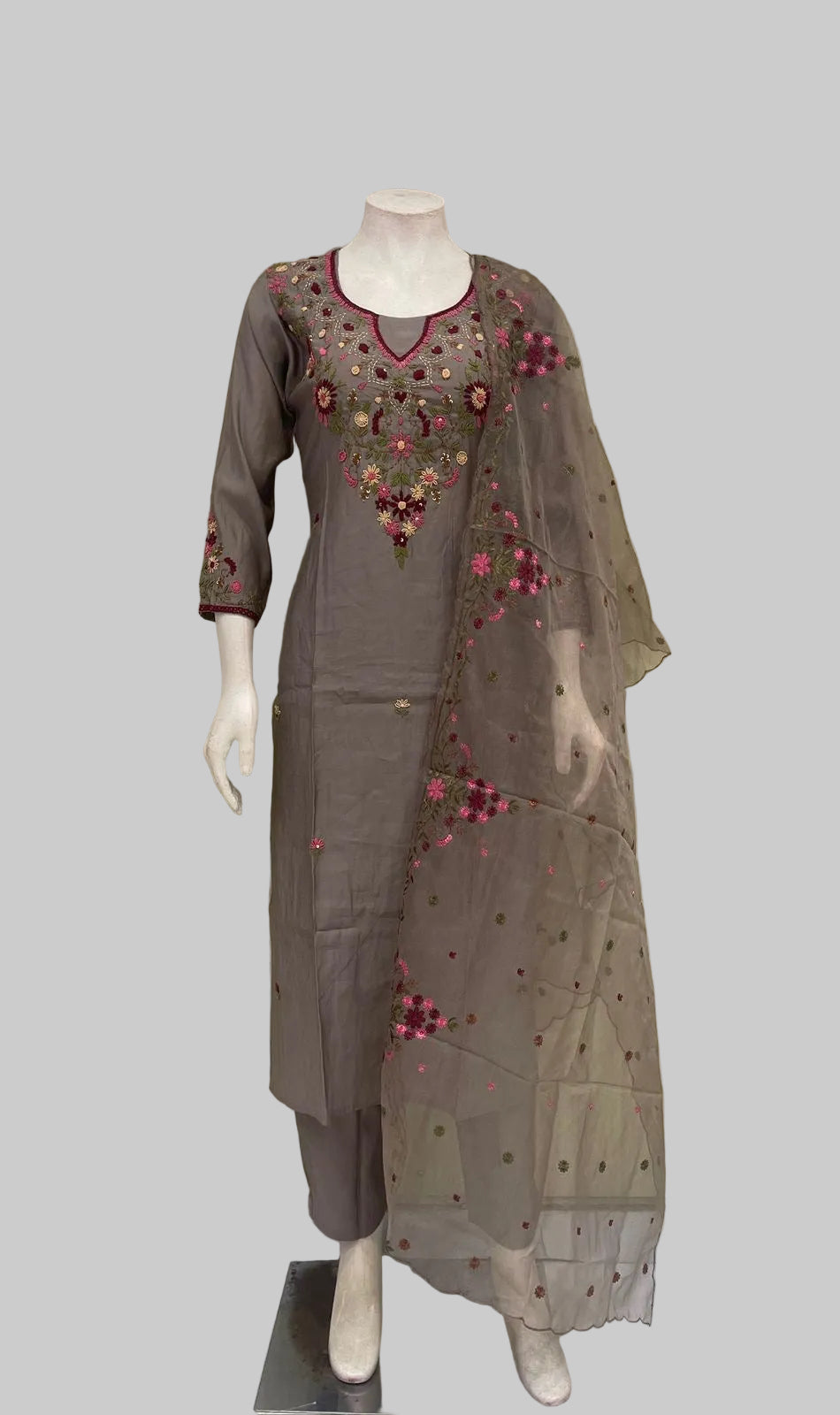 Chanderi silk suit-SRS1152A