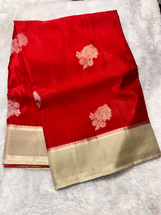 HO silk vintage checks border saree-SR1275E