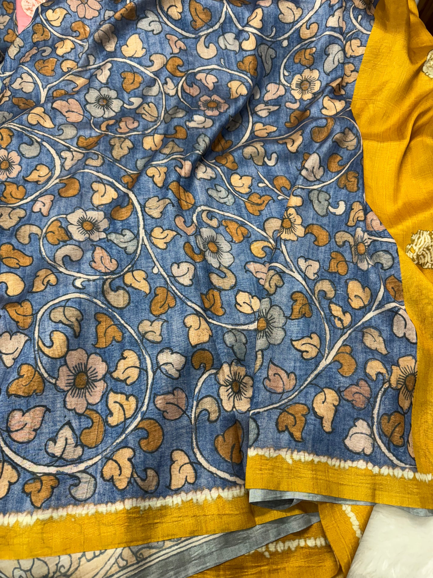 Tassar crepe silk fusion saree-SR1180K