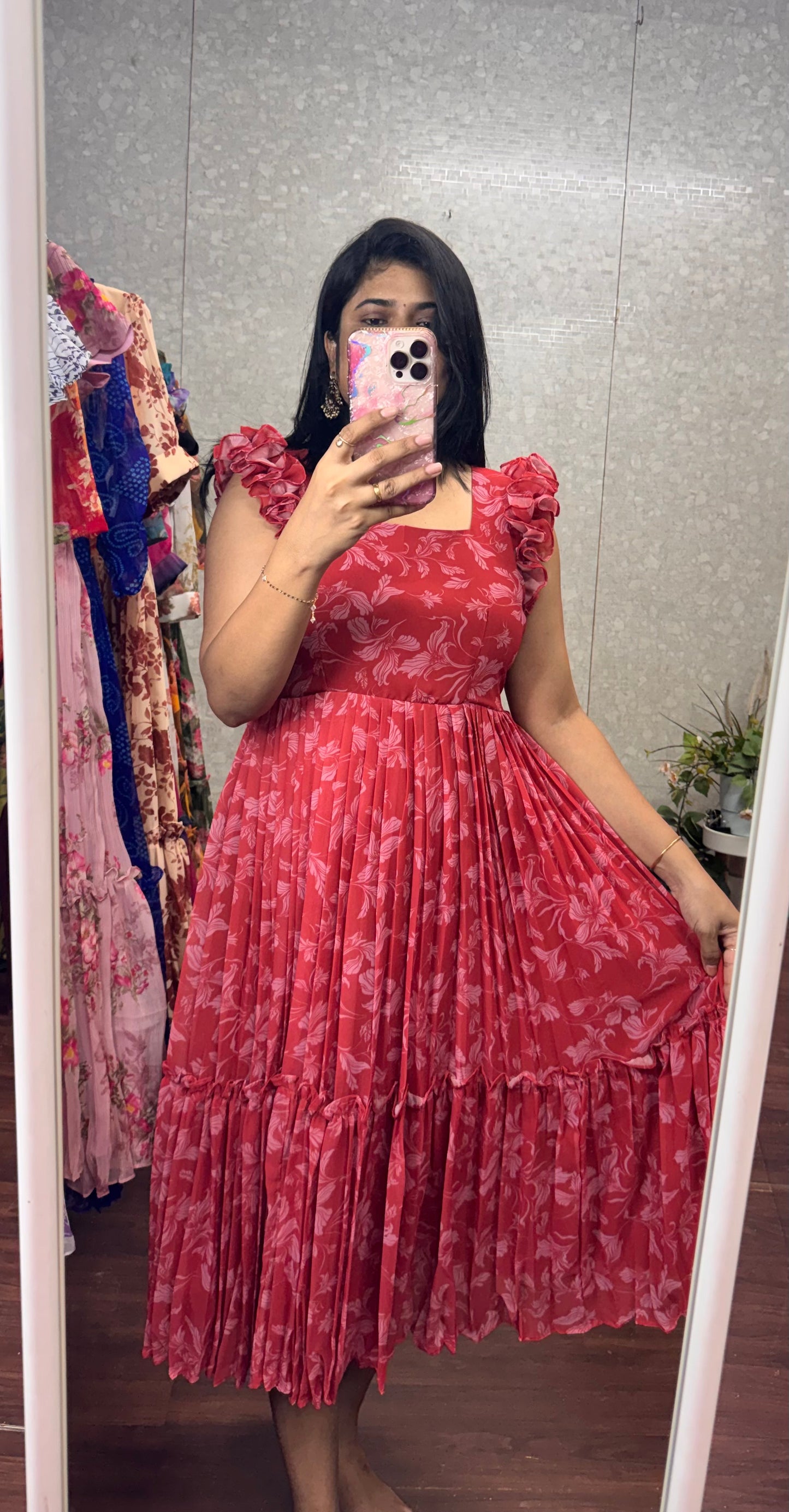 Georget printed frocks -SRF1071B