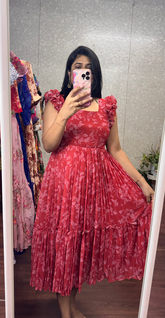 Georget printed frocks -SRF1071B