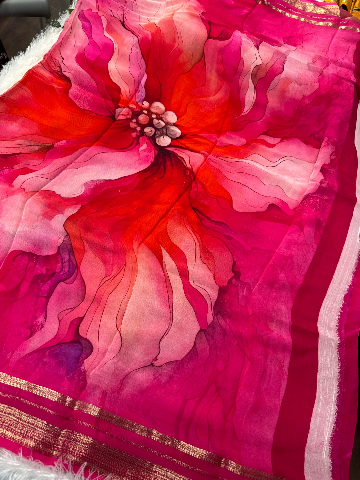 Pure chiffon digital print saree-SR1150E