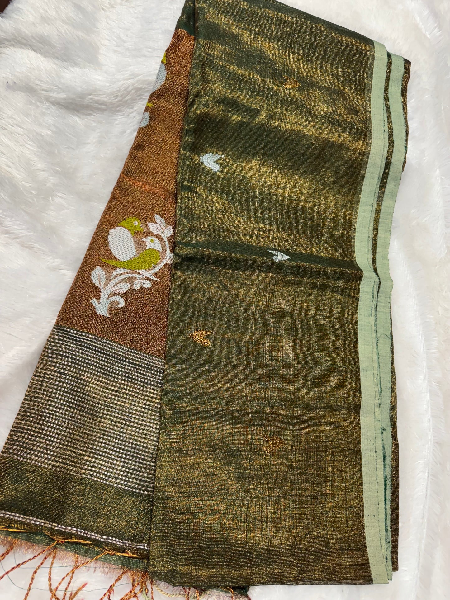 Tissue linen peacock motifs-SR1212E