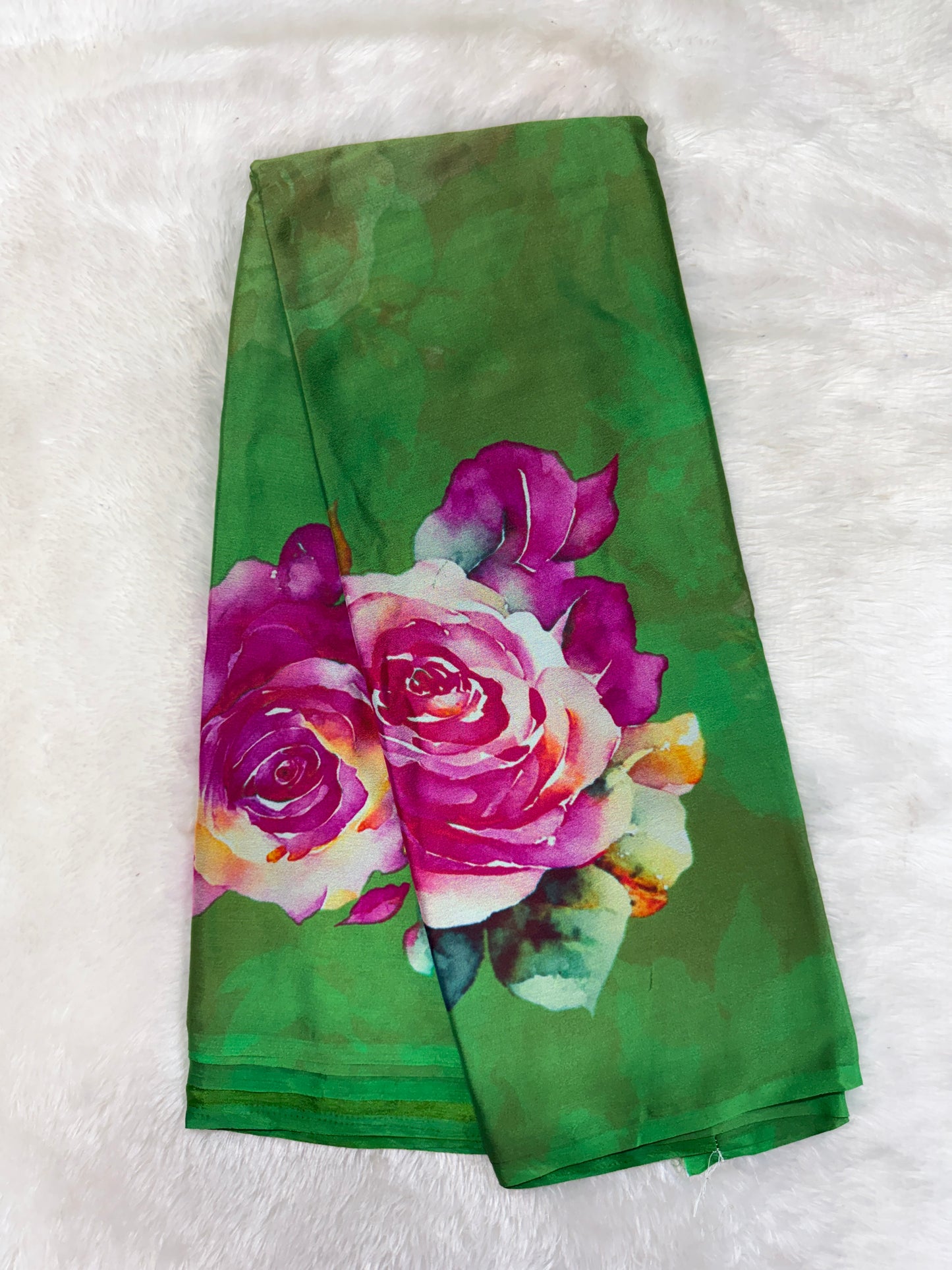 Soft chinnon digital print saree-SR1225B