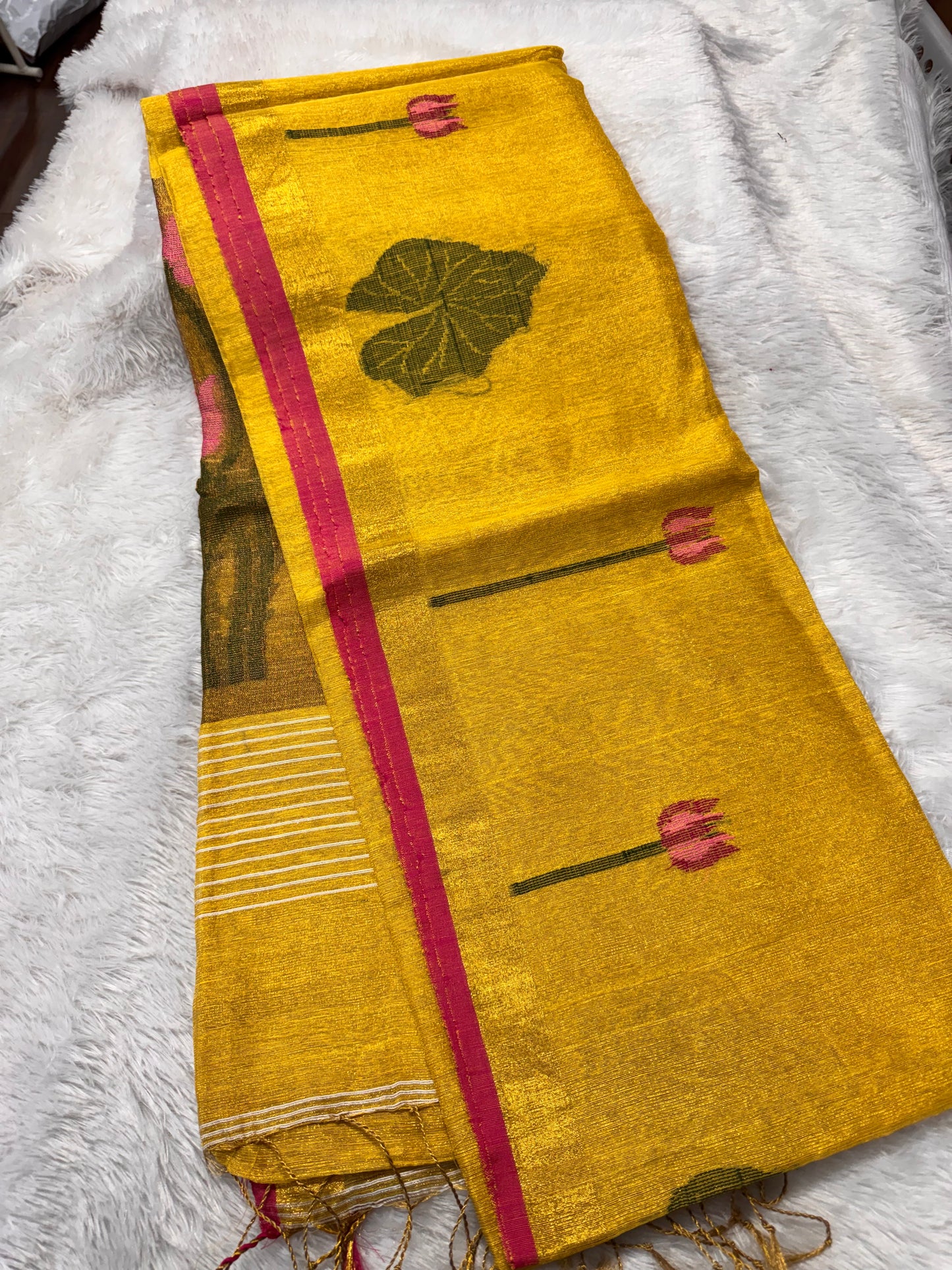Linen tissue Jamdhani saree-SR1271D