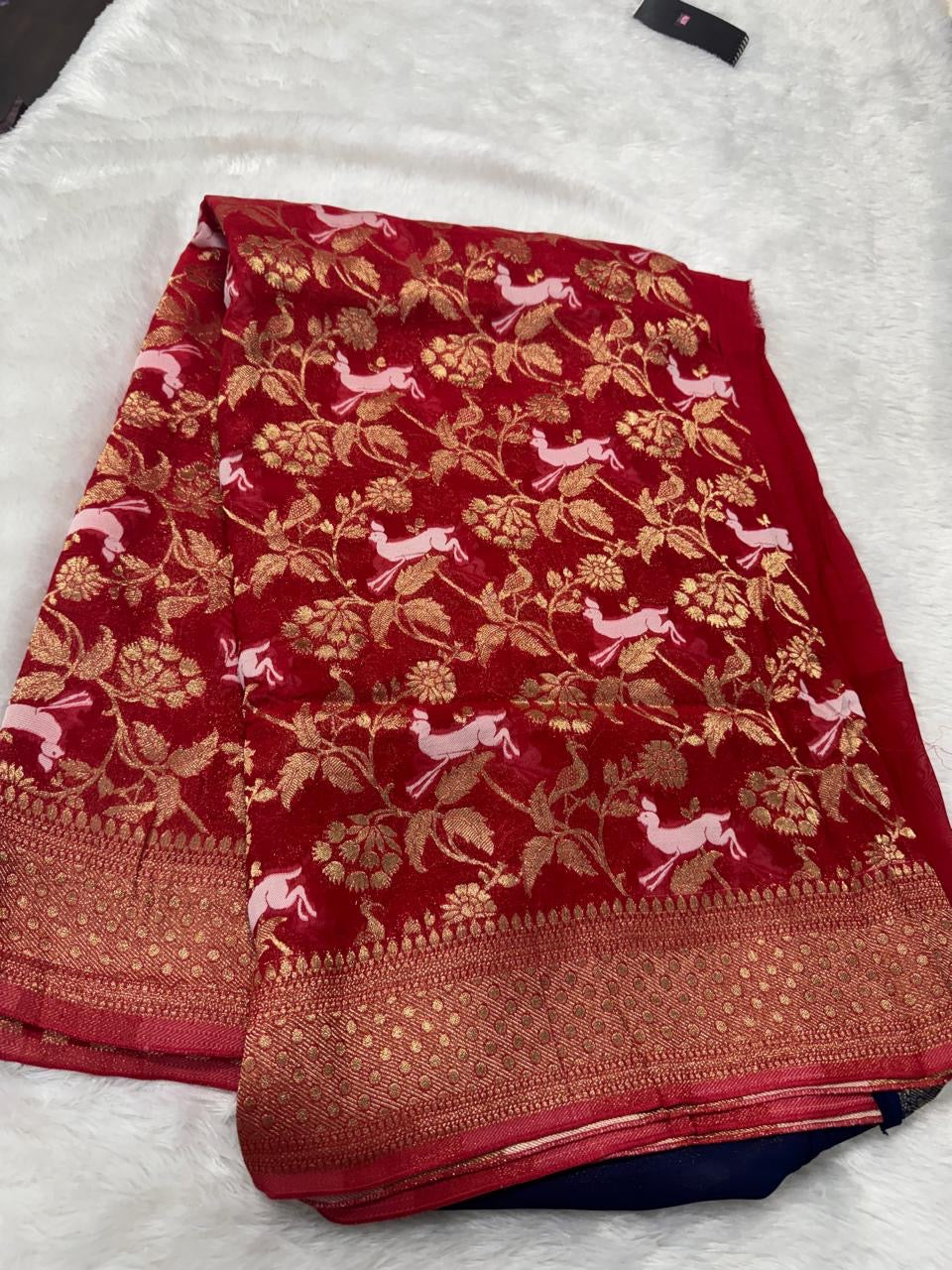 Banarasi khaddi Georget saree - SRCS004