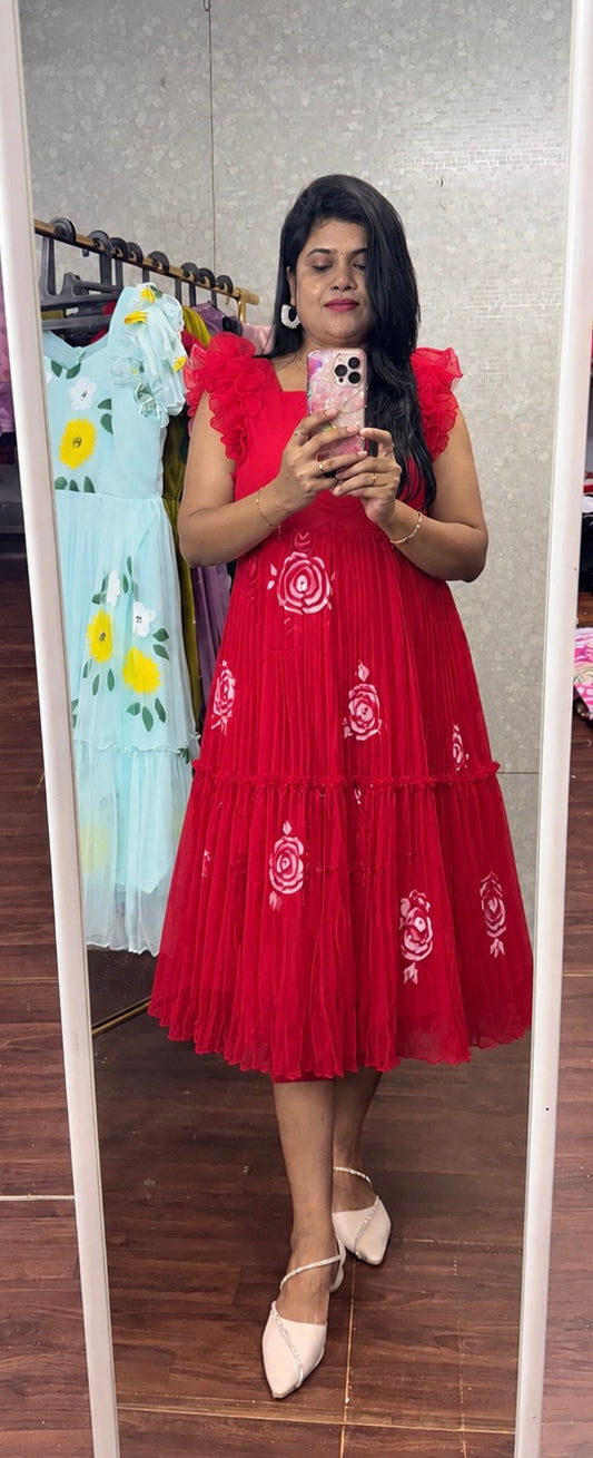 Handpainted Georget frock -SRF1072G