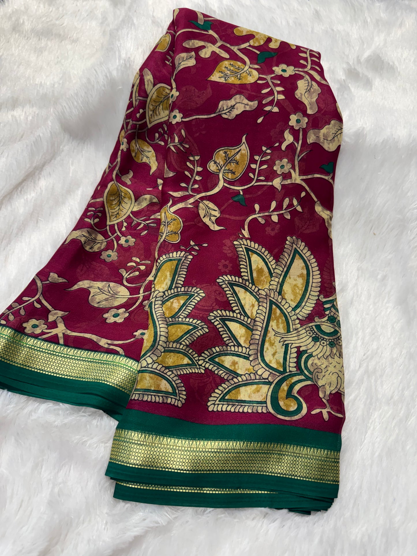 Mysore Georget Kalamkari saree-SR1208B
