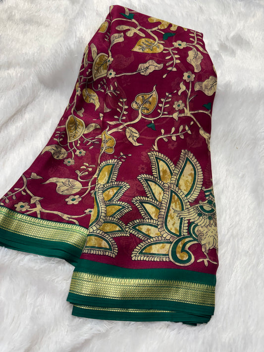 Mysore Georget Kalamkari saree-SR1208B