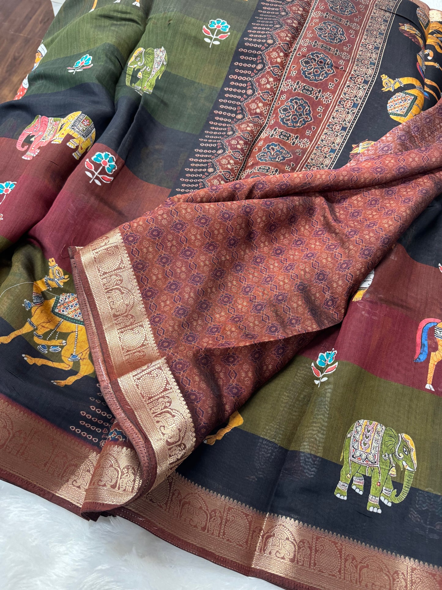 Viscose mushru silk saree-SR1109H