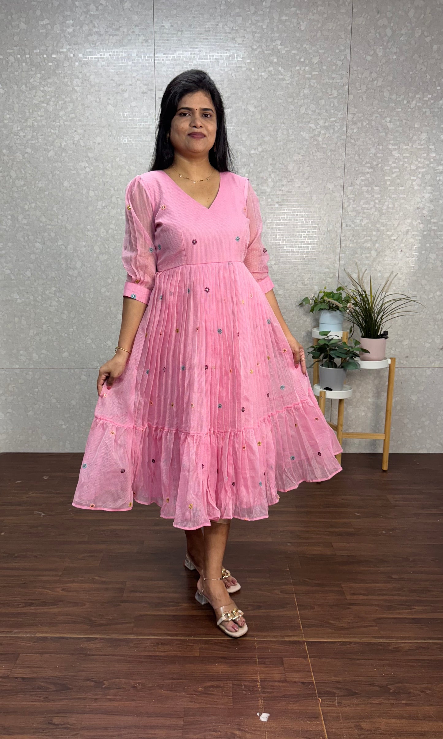 Kota embroidery frock-SRF1028B