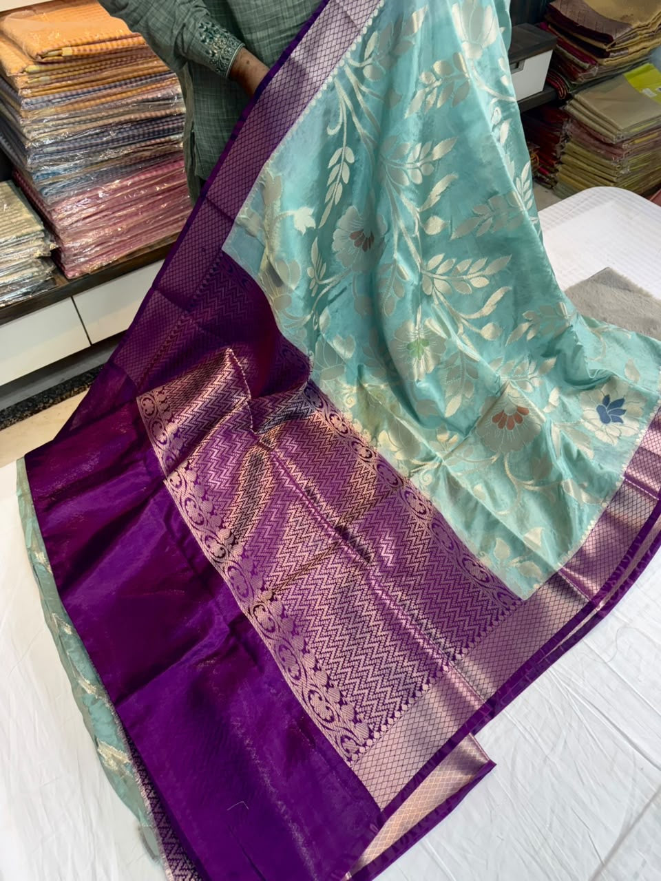 Banaras Paper silk sarees-SR1302