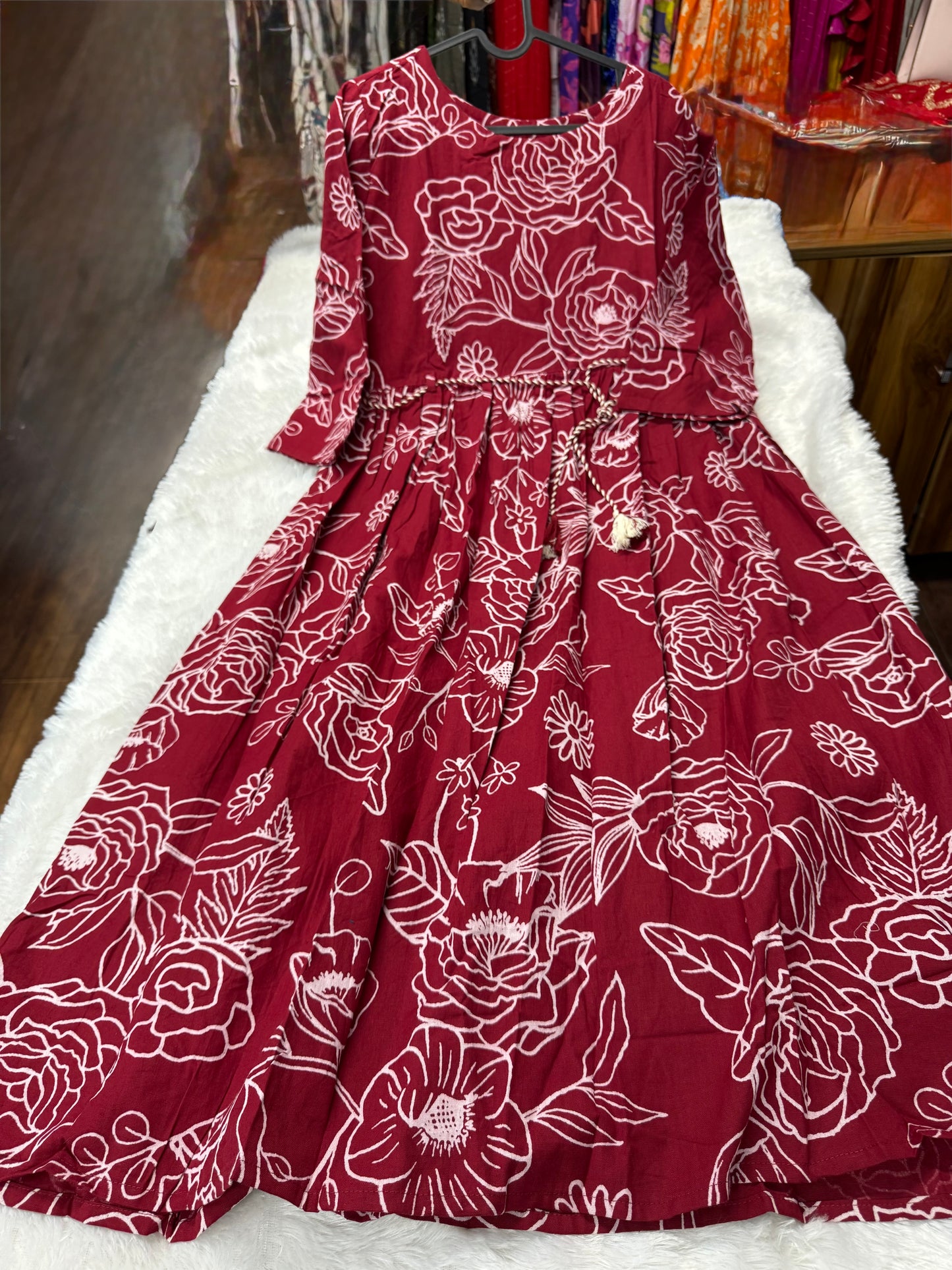 Printed cotton frock-SRS058I