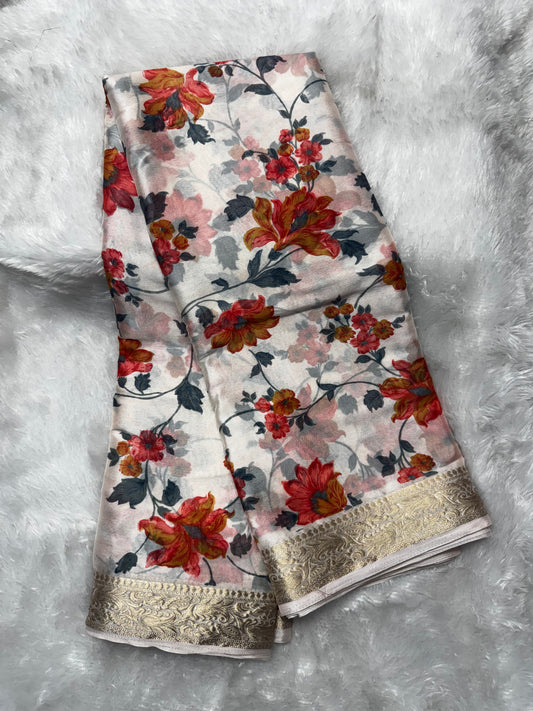 Chinnon floral print saree-SR1236M