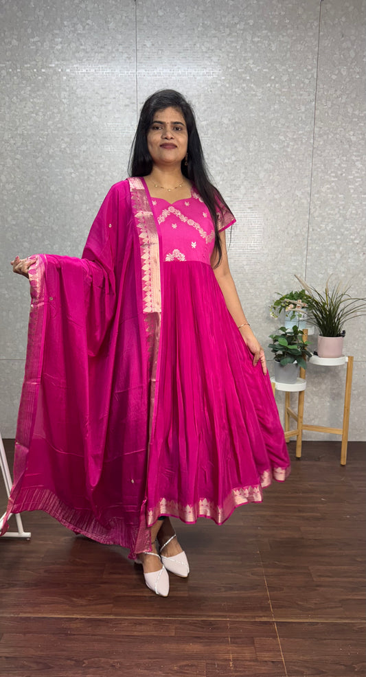 Pure Chinnon Anarkali-SRA010B