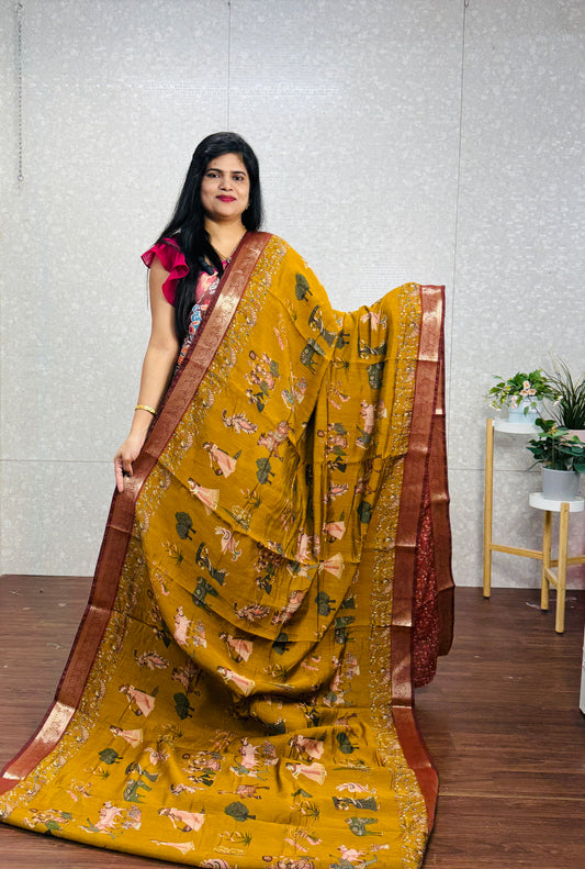 Viscose mushru  silk saree-SR1109E