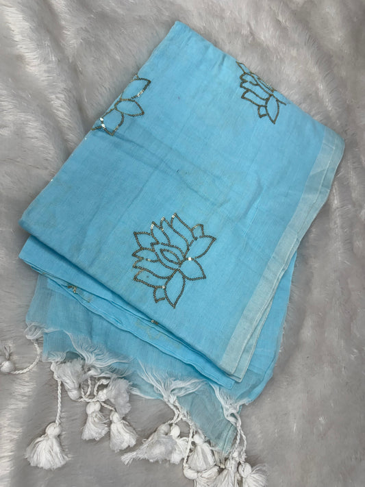 Pure mulmul cotton saree-SR12101A
