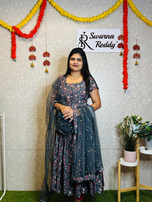Crepe Silk Anarkali-SRA1001A