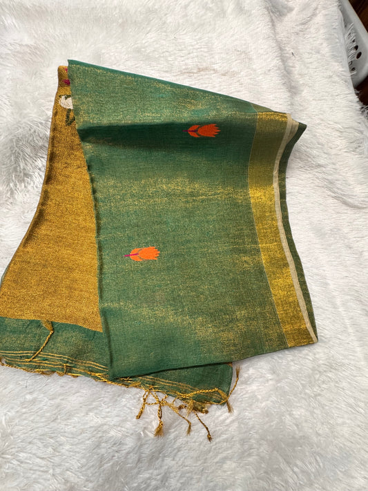 Linen tissue Jamdhani saree-SR1271P