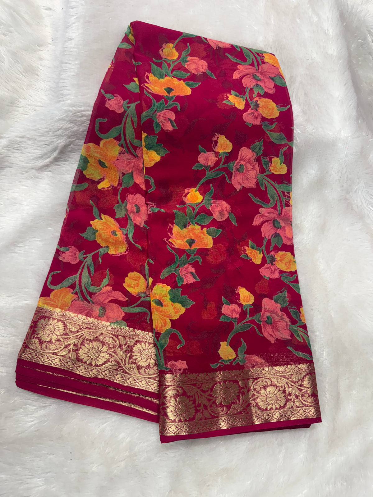 Chiffon floral saree-SR1343I