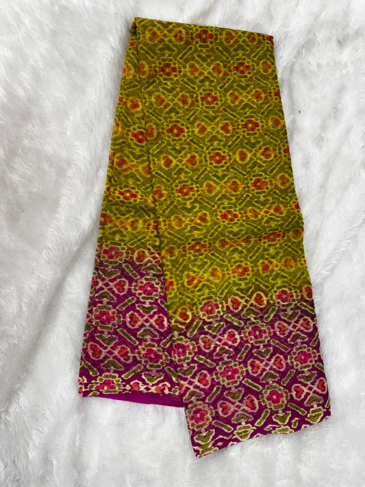 Chiffon ajrakh saree-SR1234D