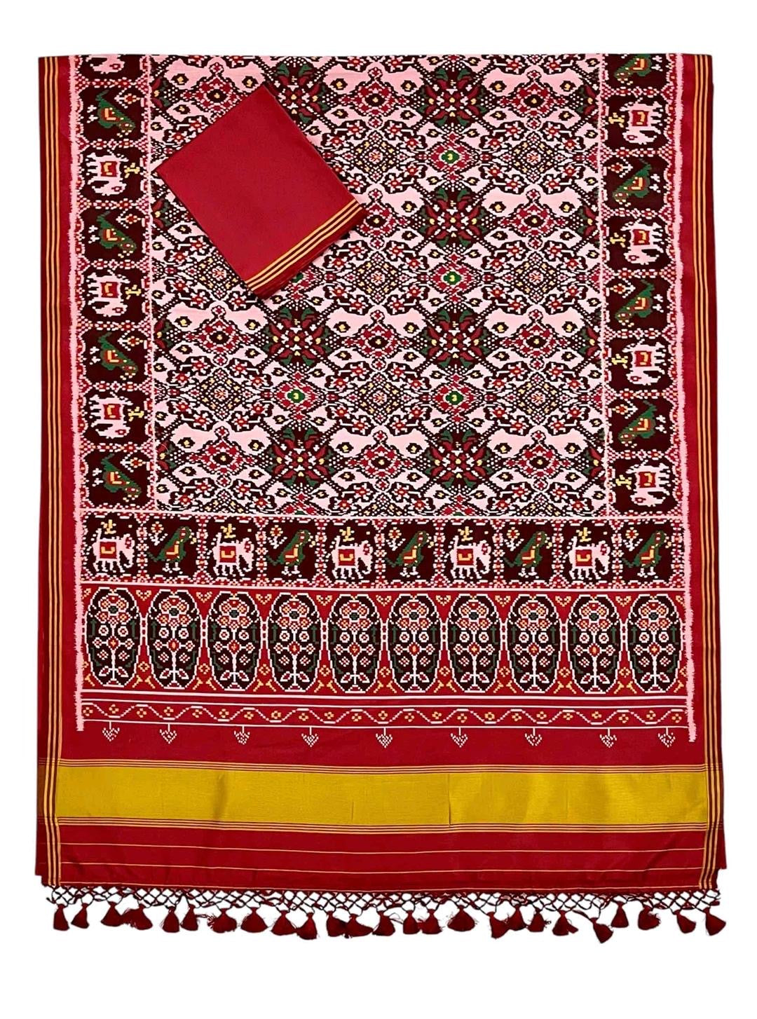 Spun silk Patola saree-SR1220B