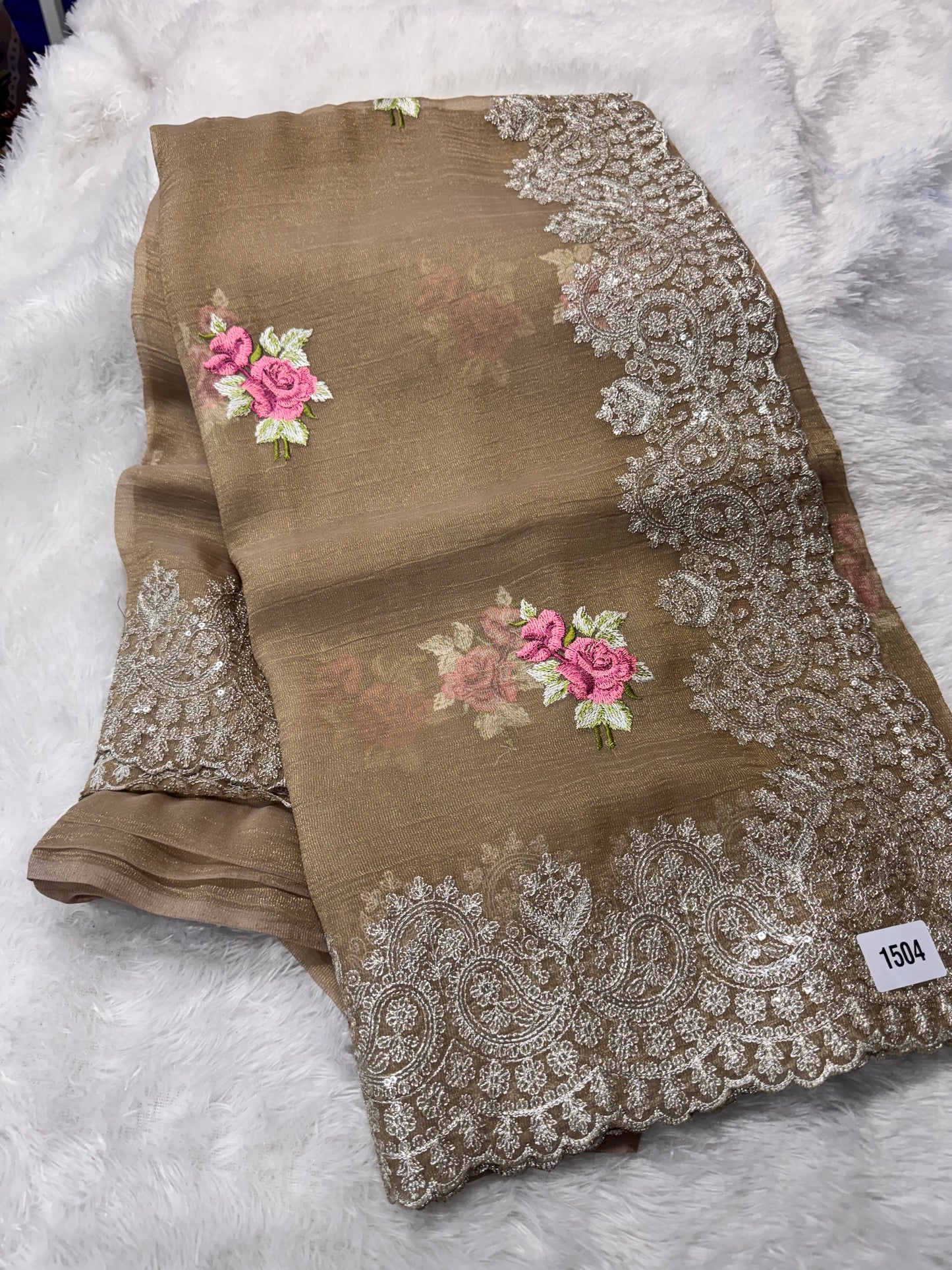 Crush tissue Georget saree-SR1283B