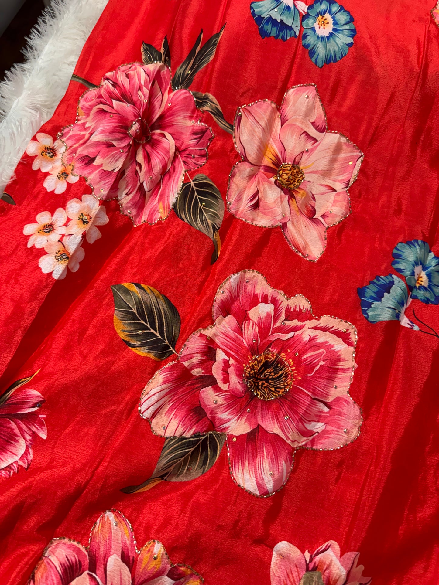 Chinnon floral cocktail saree-SR1254A