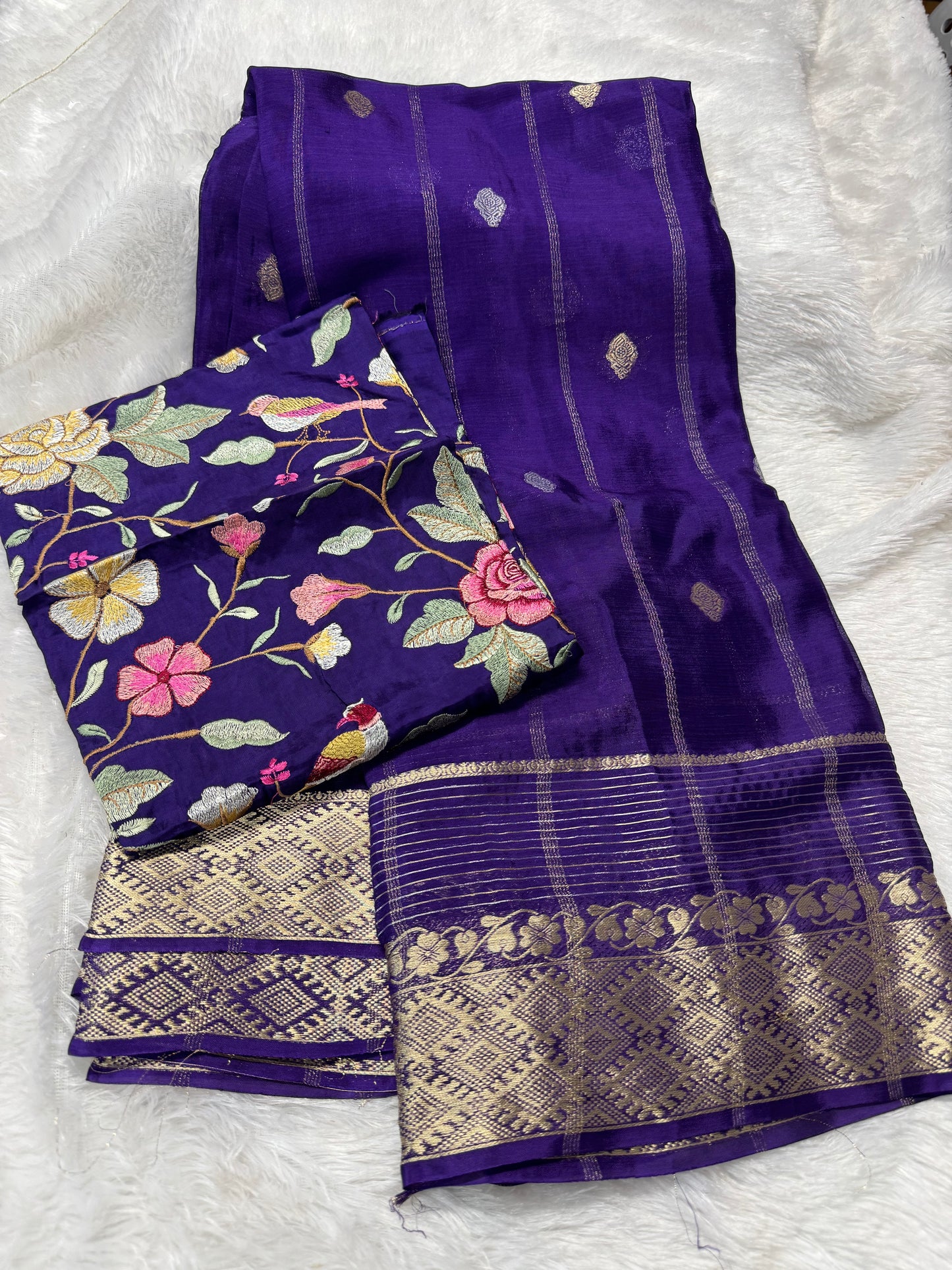 Pure chinnon silk sarees-SR1179C