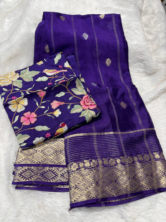 Pure chinnon silk sarees-SR1179C