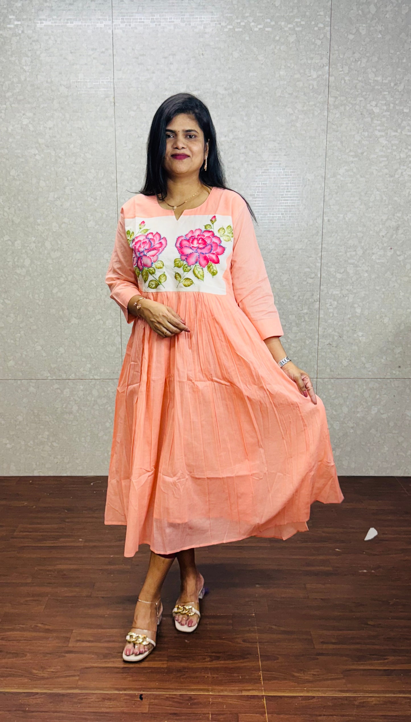 Pure mulmul cotton frock-SR2004