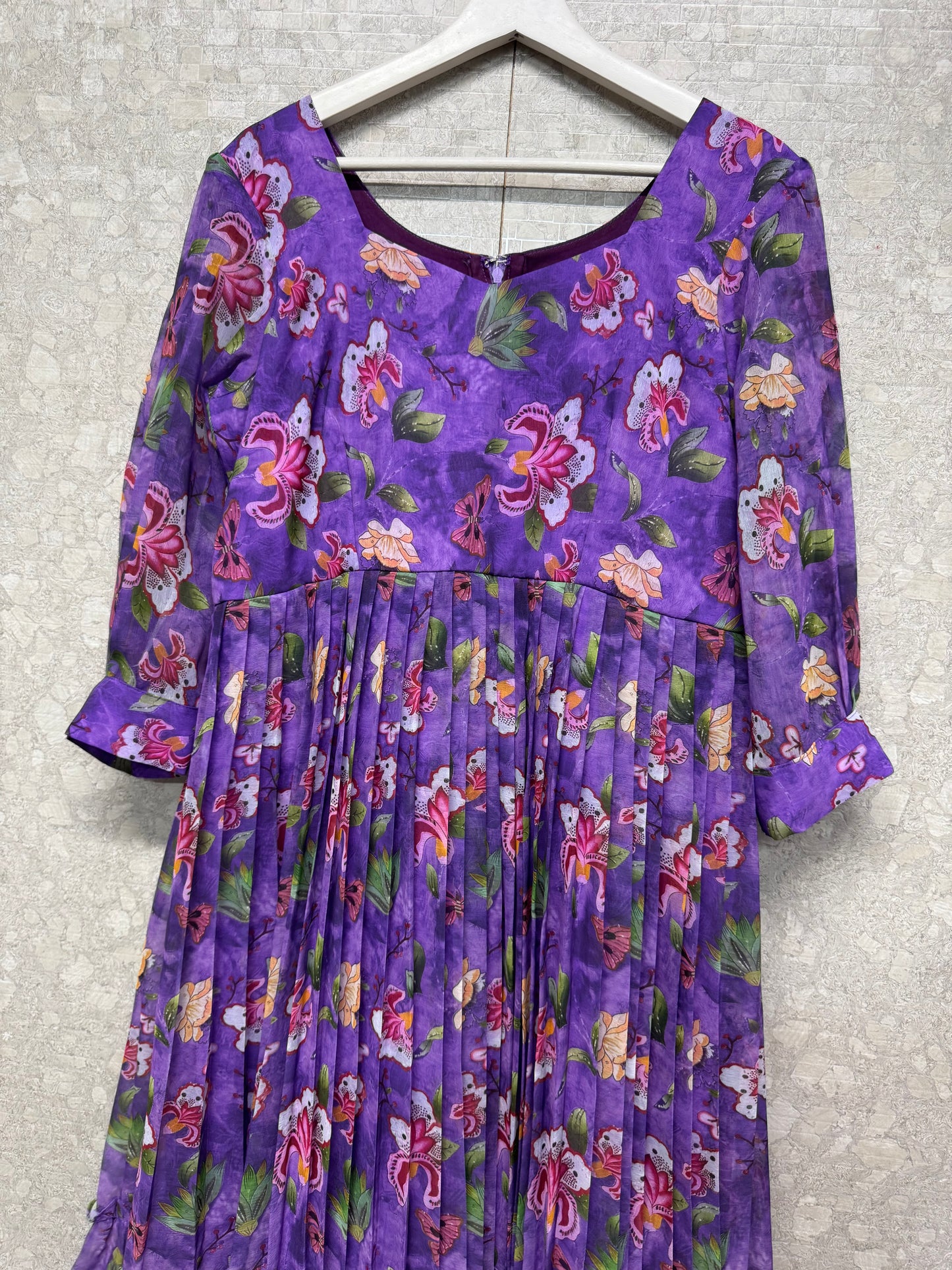 Chiffon printed frock -SRF1050A1