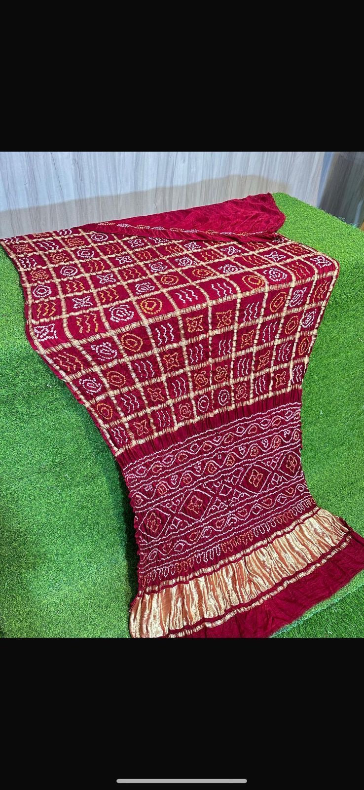 Gharchola checks bandhej saree-SR1308