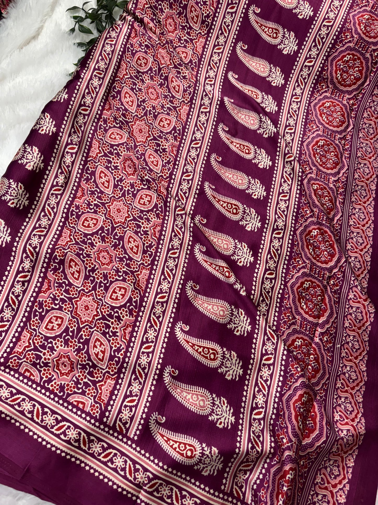 Ajrakh saree-SR1070C