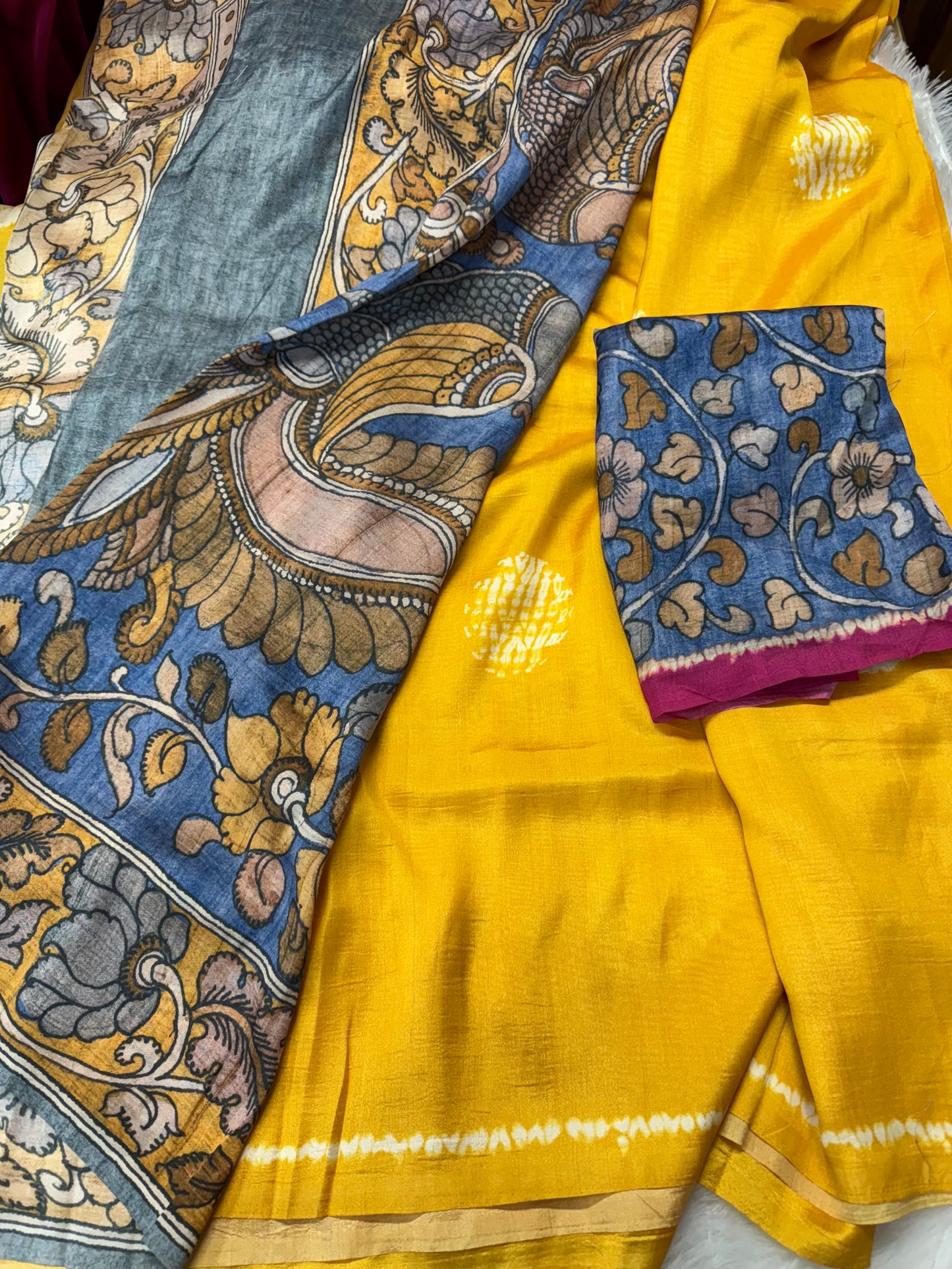 Tassar crepe silk saree-SR1180E