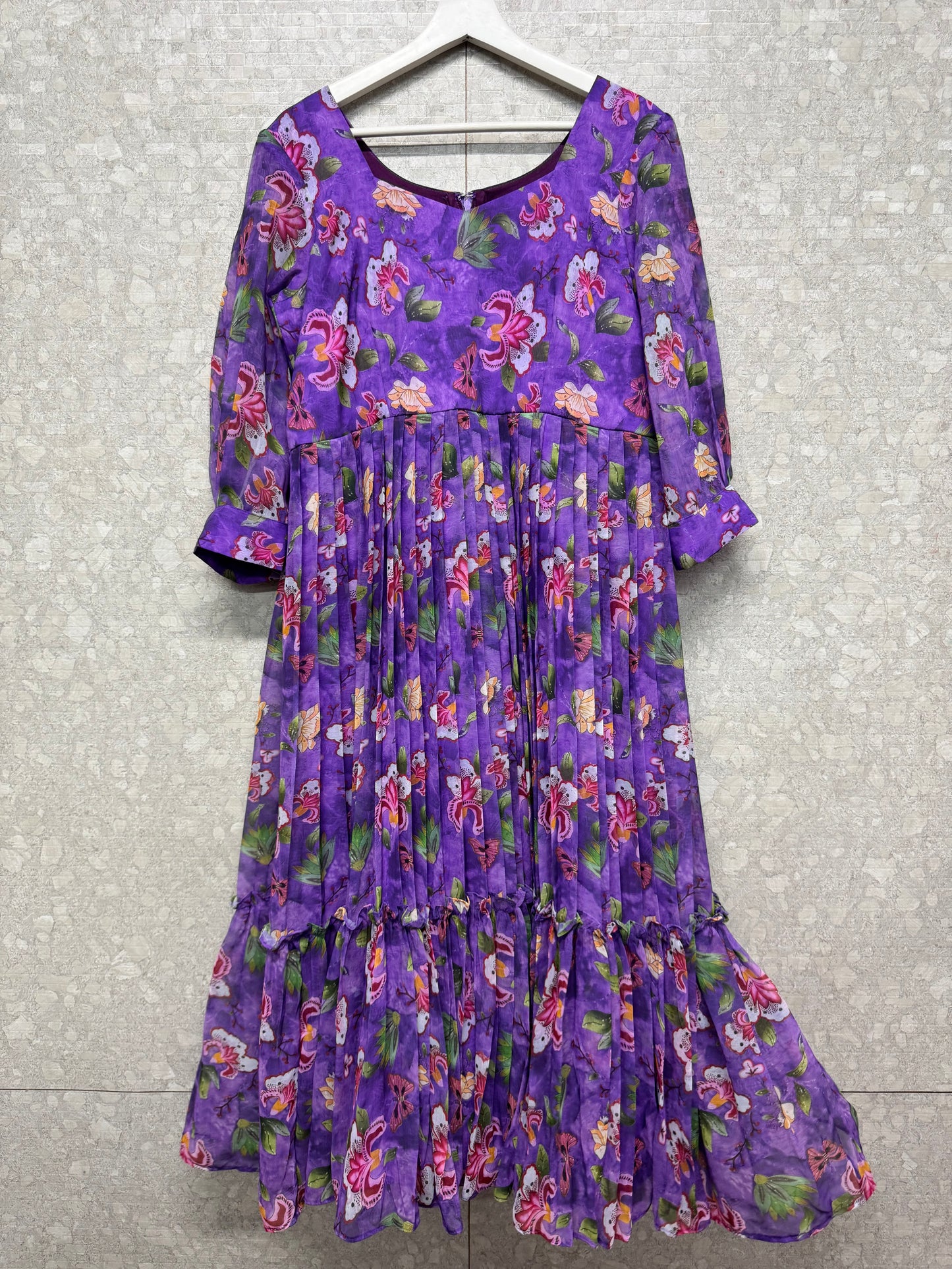 Chiffon printed frock -SRF1050A1