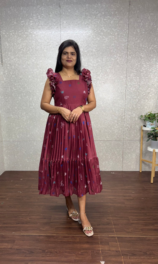 Chanderi Frock-SRF1017B