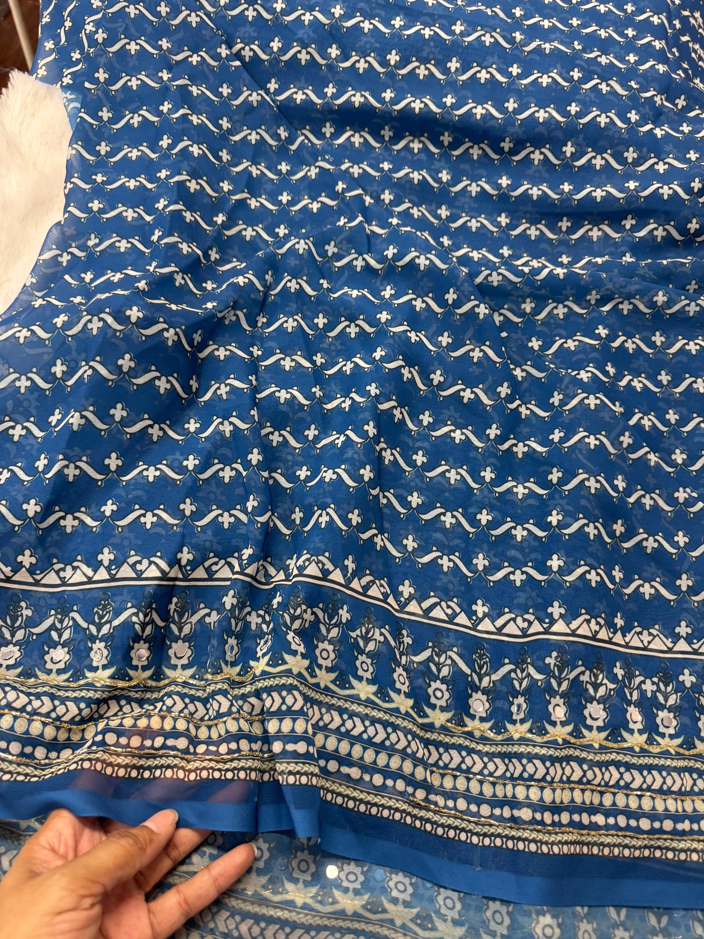 Fancy Georget work saree-SR1214A