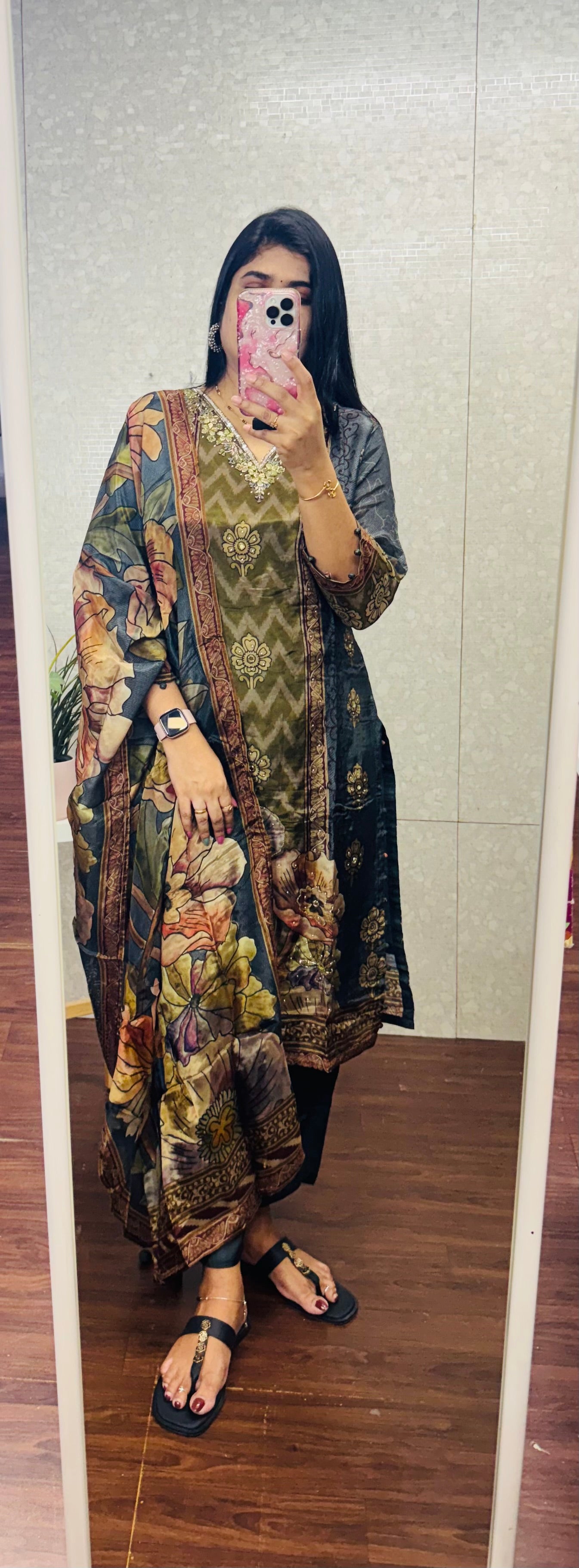Kalamkari suit-SRS056C