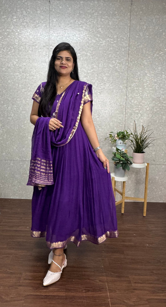 Pure chinnon Anarkali-SRA010E