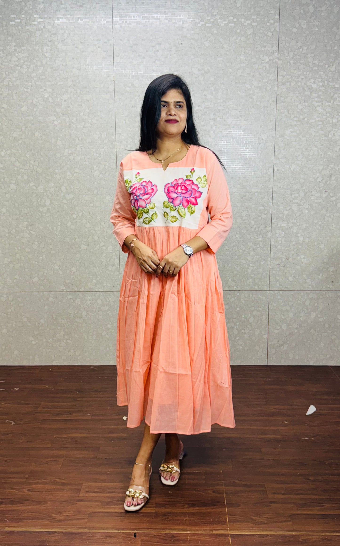 Pure mulmul cotton frock-SR2004