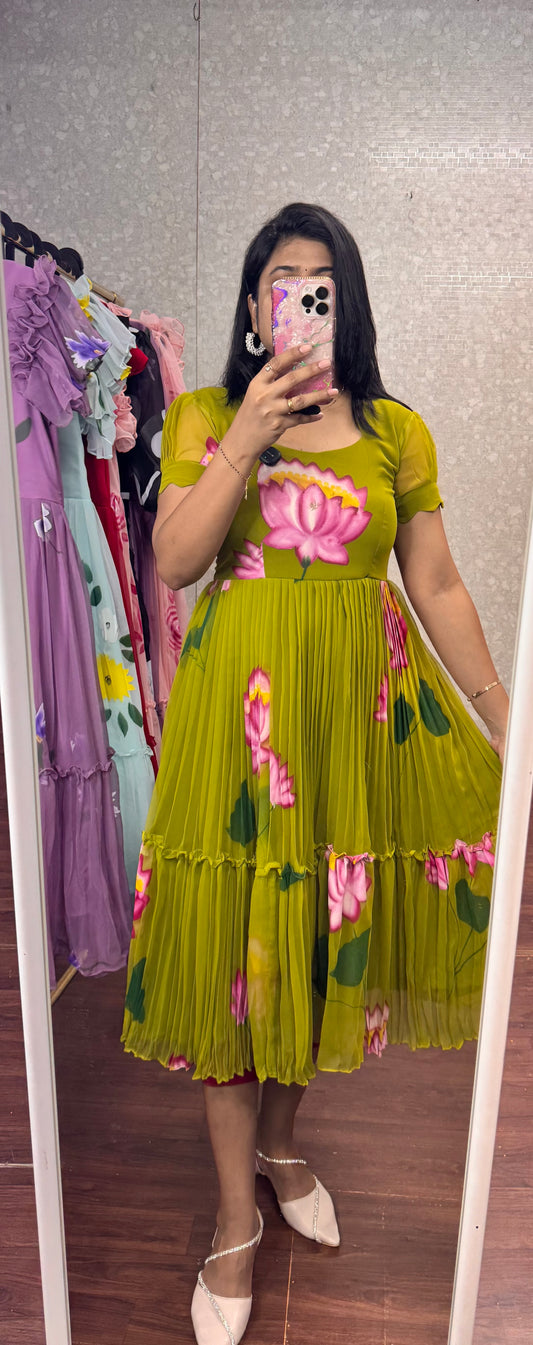 Georget Handpainted frock-SRF1072A